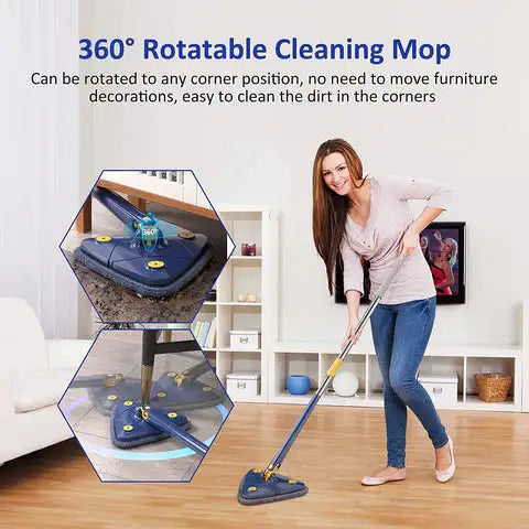 Multipurpose 360° Triangle Mop – Twist, Squeeze & Clean Every Corner