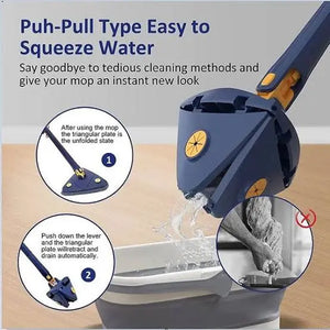 Multipurpose 360° Triangle Mop – Twist, Squeeze & Clean Every Corner